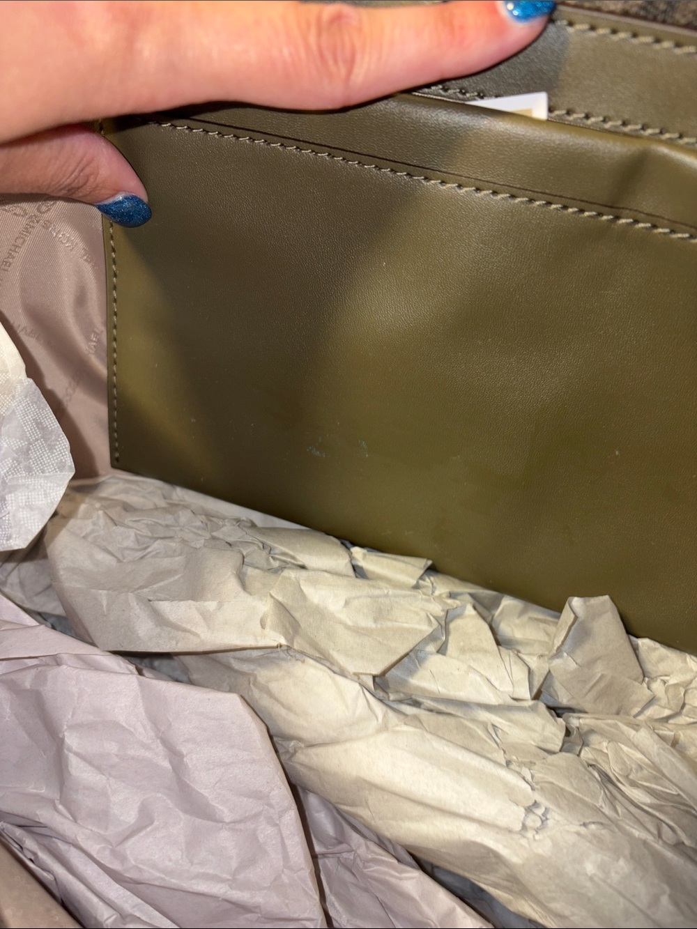 MICHAEL Michael Kors Olive Green MK Monogram Tote - Picture 4 of 7
